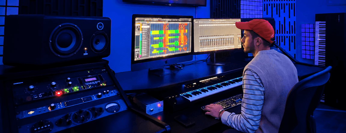 Producing a track in the studio